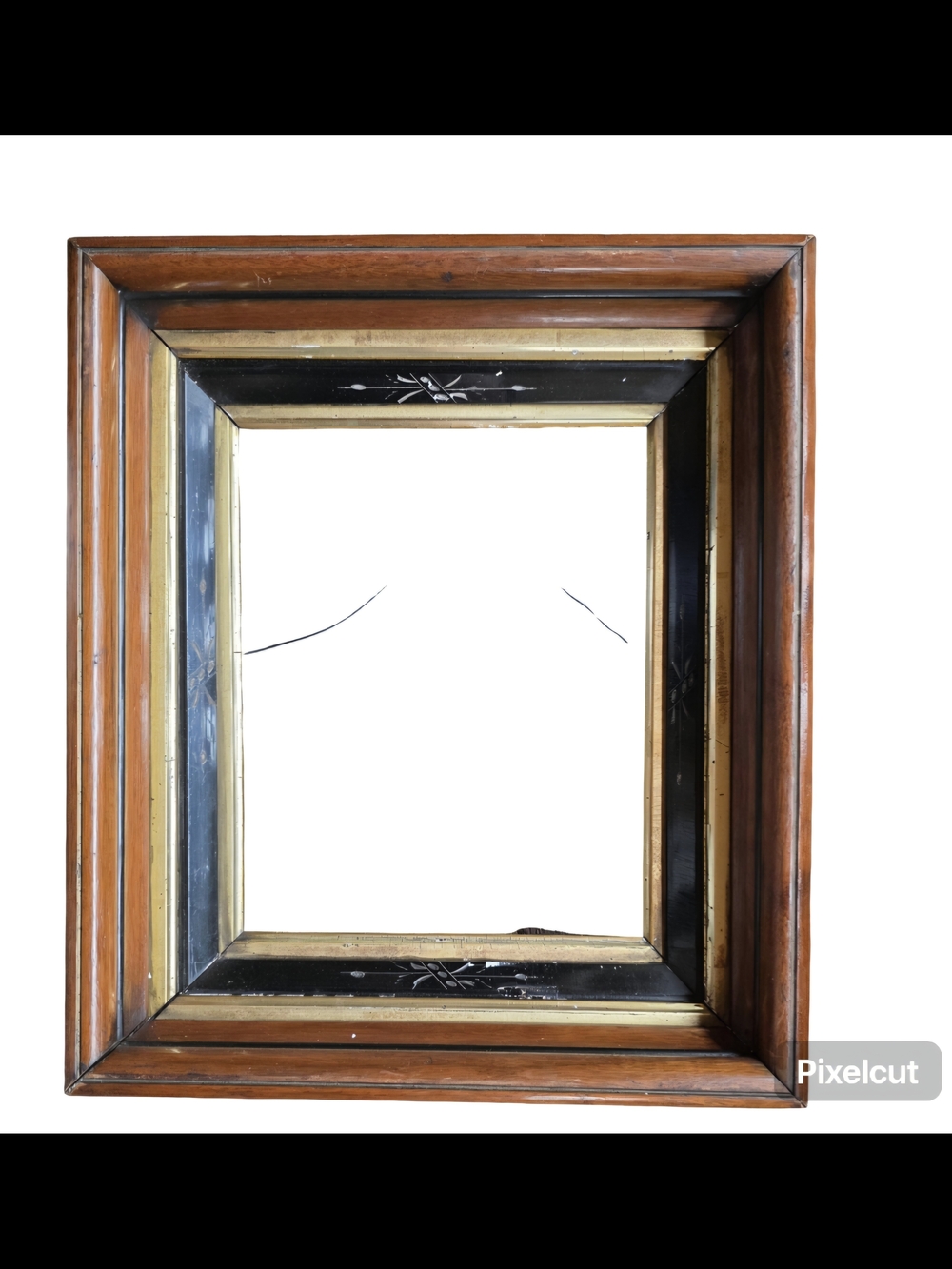 Antique Victorian Walnut Shadowbox Picture Frame
Circa Late 1800's